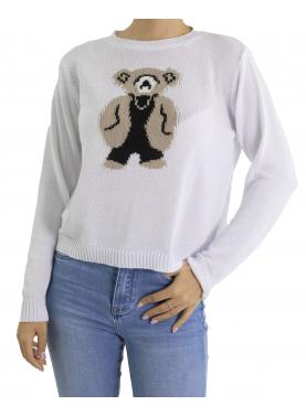 Maglia girocollo con orsacchiotto